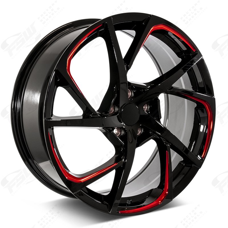 20x8 | 45 | F235 Gloss Black/Red Milled | HSX Style | 5x100
